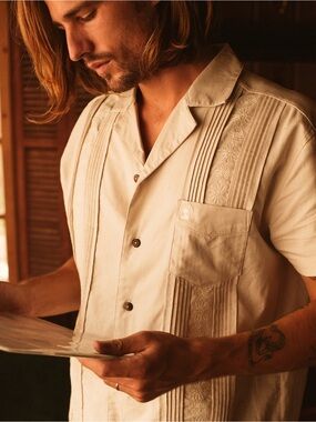Dandy Del Mar Large The Brisa Linen Shirt in Vintage Ivory Size XXL